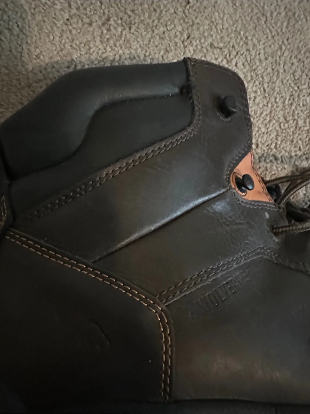 Wolverine Dark Brown Lace-Up Work Boots